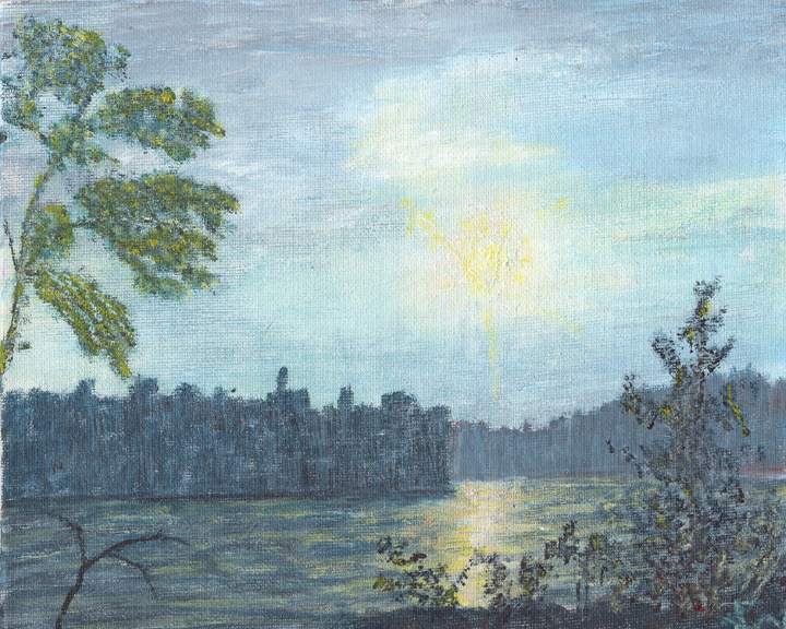 Acrylic on Cardstock 8.5 x 11in For Sale